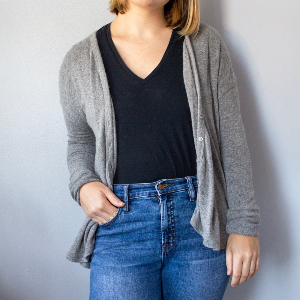 Brandy Melville Gray Wool Cardigan